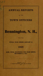 Annual reports of the Town of Bennington, New Hampshire 1928_cover