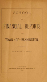 Annual reports of the Town of Bennington, New Hampshire 1891_cover