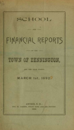 Annual reports of the Town of Bennington, New Hampshire 1892_cover