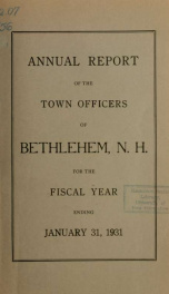 Annual report Town of Bethlehem, New Hampshire 1931_cover