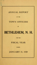Annual report Town of Bethlehem, New Hampshire 1929_cover