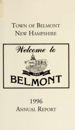 Town of Belmont, New Hampshire : annual report 1996_cover