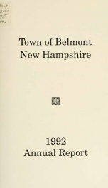 Town of Belmont, New Hampshire : annual report 1992_cover