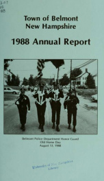 Town of Belmont, New Hampshire : annual report 1988_cover