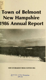 Town of Belmont, New Hampshire : annual report 1986_cover