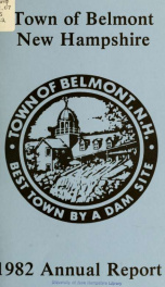 Town of Belmont, New Hampshire : annual report 1982_cover