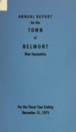 Town of Belmont, New Hampshire : annual report 1973_cover