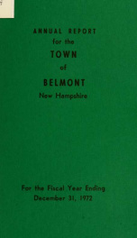 Town of Belmont, New Hampshire : annual report 1972_cover