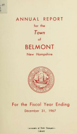 Town of Belmont, New Hampshire : annual report 1967_cover