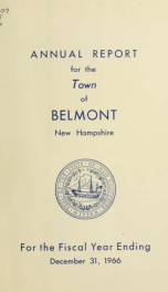 Town of Belmont, New Hampshire : annual report 1966_cover