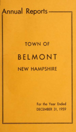 Town of Belmont, New Hampshire : annual report 1959_cover