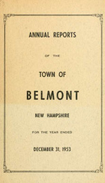 Town of Belmont, New Hampshire : annual report 1953_cover