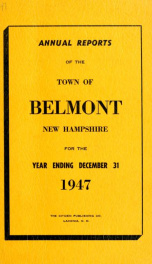 Town of Belmont, New Hampshire : annual report 1947_cover