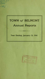 Town of Belmont, New Hampshire : annual report 1941_cover