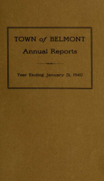 Town of Belmont, New Hampshire : annual report 1940_cover