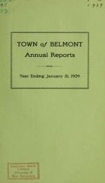 Town of Belmont, New Hampshire : annual report 1939_cover