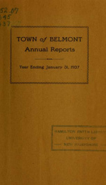 Town of Belmont, New Hampshire : annual report 1937_cover