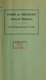 Town of Belmont, New Hampshire : annual report 1936_cover