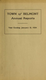 Town of Belmont, New Hampshire : annual report 1934_cover