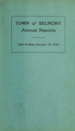 Town of Belmont, New Hampshire : annual report 1930_cover