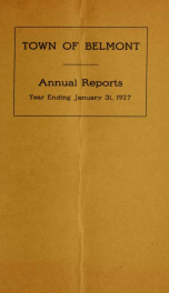 Town of Belmont, New Hampshire : annual report 1927_cover