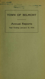 Town of Belmont, New Hampshire : annual report 1926_cover