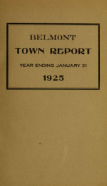 Town of Belmont, New Hampshire : annual report 1925_cover