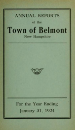 Town of Belmont, New Hampshire : annual report 1924_cover