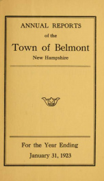 Town of Belmont, New Hampshire : annual report 1923_cover