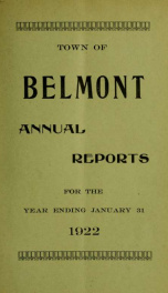 Town of Belmont, New Hampshire : annual report 1922_cover