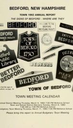 Annual report for the Town of Bedford, New Hampshire 1992_cover