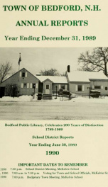 Annual report for the Town of Bedford, New Hampshire 1989_cover