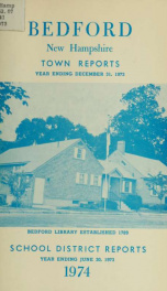 Annual report for the Town of Bedford, New Hampshire 1973_cover