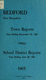 Annual report for the Town of Bedford, New Hampshire 1967_cover