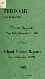 Annual report for the Town of Bedford, New Hampshire 1965_cover