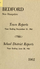 Annual report for the Town of Bedford, New Hampshire 1961_cover