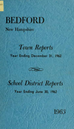 Annual report for the Town of Bedford, New Hampshire 1962_cover