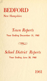 Annual report for the Town of Bedford, New Hampshire 1960_cover