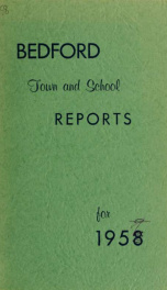 Annual report for the Town of Bedford, New Hampshire 1958_cover