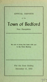 Annual report for the Town of Bedford, New Hampshire 1953_cover