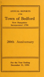 Annual report for the Town of Bedford, New Hampshire 1950_cover