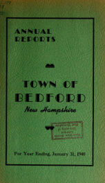 Annual report for the Town of Bedford, New Hampshire 1940_cover