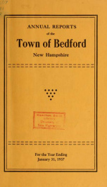 Annual report for the Town of Bedford, New Hampshire 1937_cover