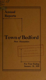 Annual report for the Town of Bedford, New Hampshire 1939_cover