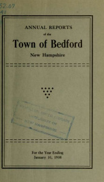 Annual report for the Town of Bedford, New Hampshire 1938_cover