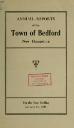 Annual report for the Town of Bedford, New Hampshire 1933_cover