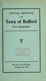 Annual report for the Town of Bedford, New Hampshire 1932_cover