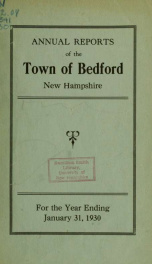 Annual report for the Town of Bedford, New Hampshire 1930_cover