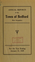 Annual report for the Town of Bedford, New Hampshire 1929_cover