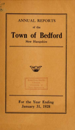 Annual report for the Town of Bedford, New Hampshire 1928_cover